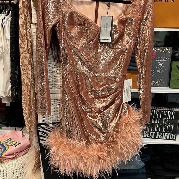 Nadine Merabi rose gold dress - Picture 4 of 6